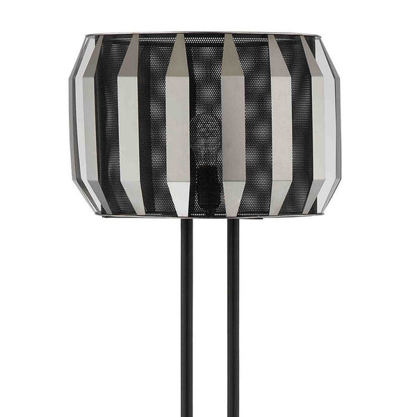 Pin 59 Inch Floor Lamp, Drum Shade, Metal Base, Accent Round Base, Black - BM309044