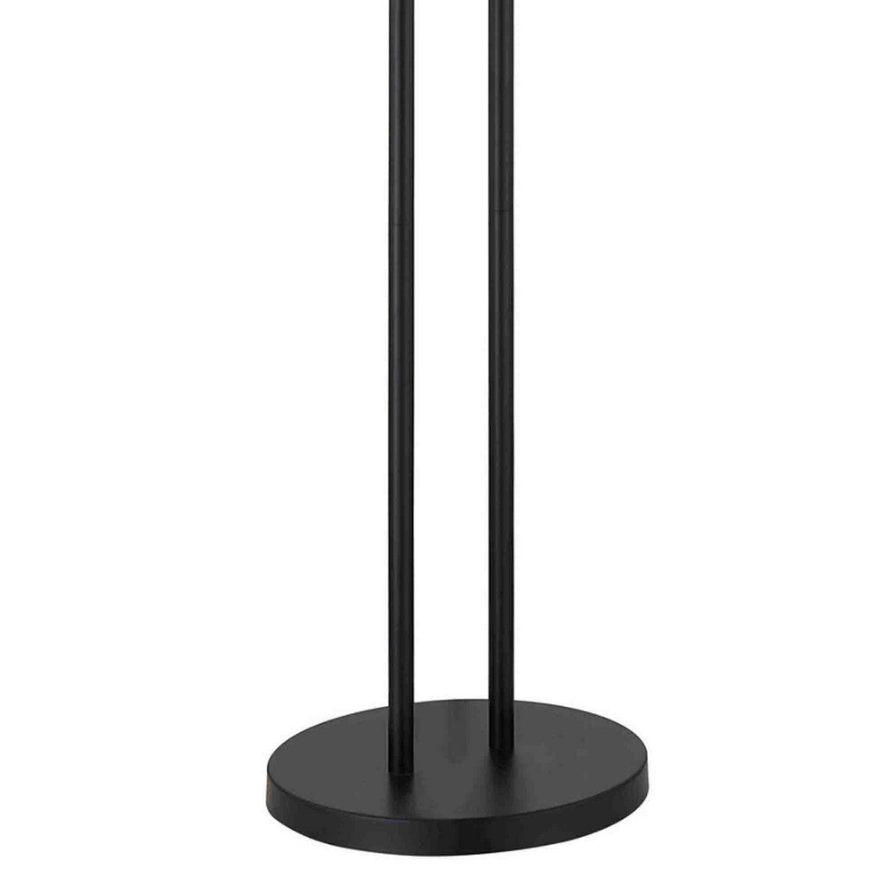 Pin 59 Inch Floor Lamp, Drum Shade, Metal Base, Accent Round Base, Black - BM309044