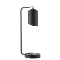 20 Inch Table Lamp, Wireless Charging, Dome Metal Shade, Matte Black - BM309048