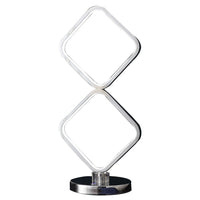 22 Inch Table Lamp, Square LED Light, Modern Accent Metal Base, Chrome - BM309053