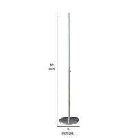 Fizo 60 Inch Floor Lamp, LED Light, Metal Base with Touch Switch, Chrome - BM309055