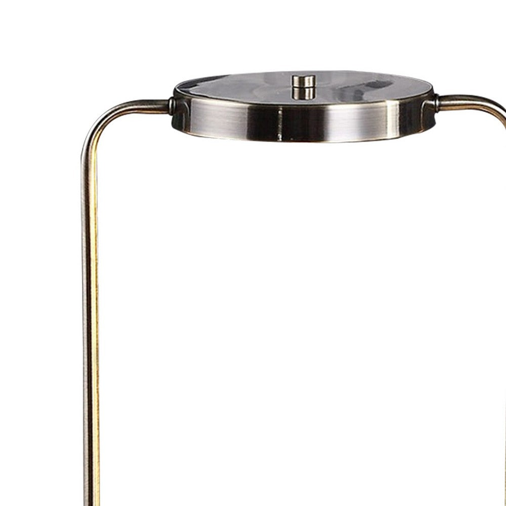 Gizo 21 Inch Table Lamp, LED Light, Wireless Charging, Metal Base, Brass - BM309056