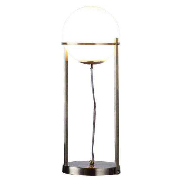 Jim 22 Inch Table Lamp, LED Light, Metal Body, Modern Globe Shade, Brass - BM309058