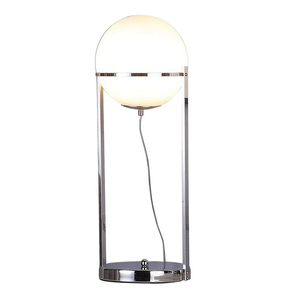 Jim 22 Inch Table Lamp, LED Light, Metal Body, Modern Globe Shade, Silver - BM309059