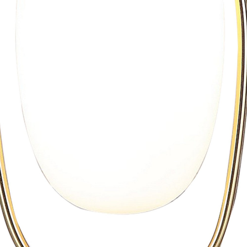 Raze 17 Inch Table Lamp, LED Light, Modern Globe Shade, Metal Body, Brass - BM309060