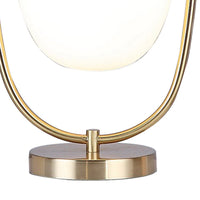 Raze 17 Inch Table Lamp, LED Light, Modern Globe Shade, Metal Body, Brass - BM309060