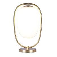 Raze 17 Inch Table Lamp, LED Light, Modern Globe Shade, Metal Body, Brass - BM309060