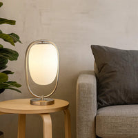 Raze 17 Inch Table Lamp, LED Light, Modern Globe Shade, Metal Body, Silver - BM309061