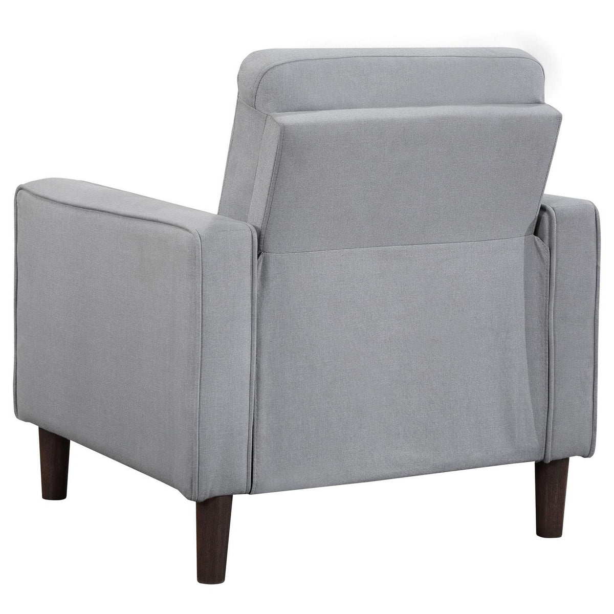 Bow 32 Inch Accent Chair, Grid Tufted, Track Arms, Self Welt Trim, Gray - BM309144