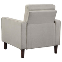 Bow 32 Inch Accent Chair, Grid Tufted, Track Arms, Self Welt Trim, Beige - BM309150