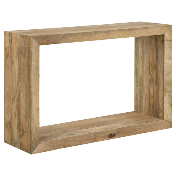 Beni 46 Inch Console Table, Rectangular Handcrafted Mango Wood Frame, Brown-BM309172