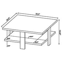 Dew 36 Inch Side Coffee Table, Lower Shelf, Engineered Wood, Mango Brown - BM309180