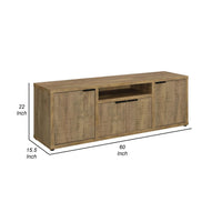 Tag 60 Inch TV Media Entertainment Console, 4 Cabinets, MDF, Mango Brown  - BM309184