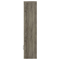 Sac 71 Inch Media Pier Tower with 3 Shelves and Single Cabinet, Gray Wood  - BM309186