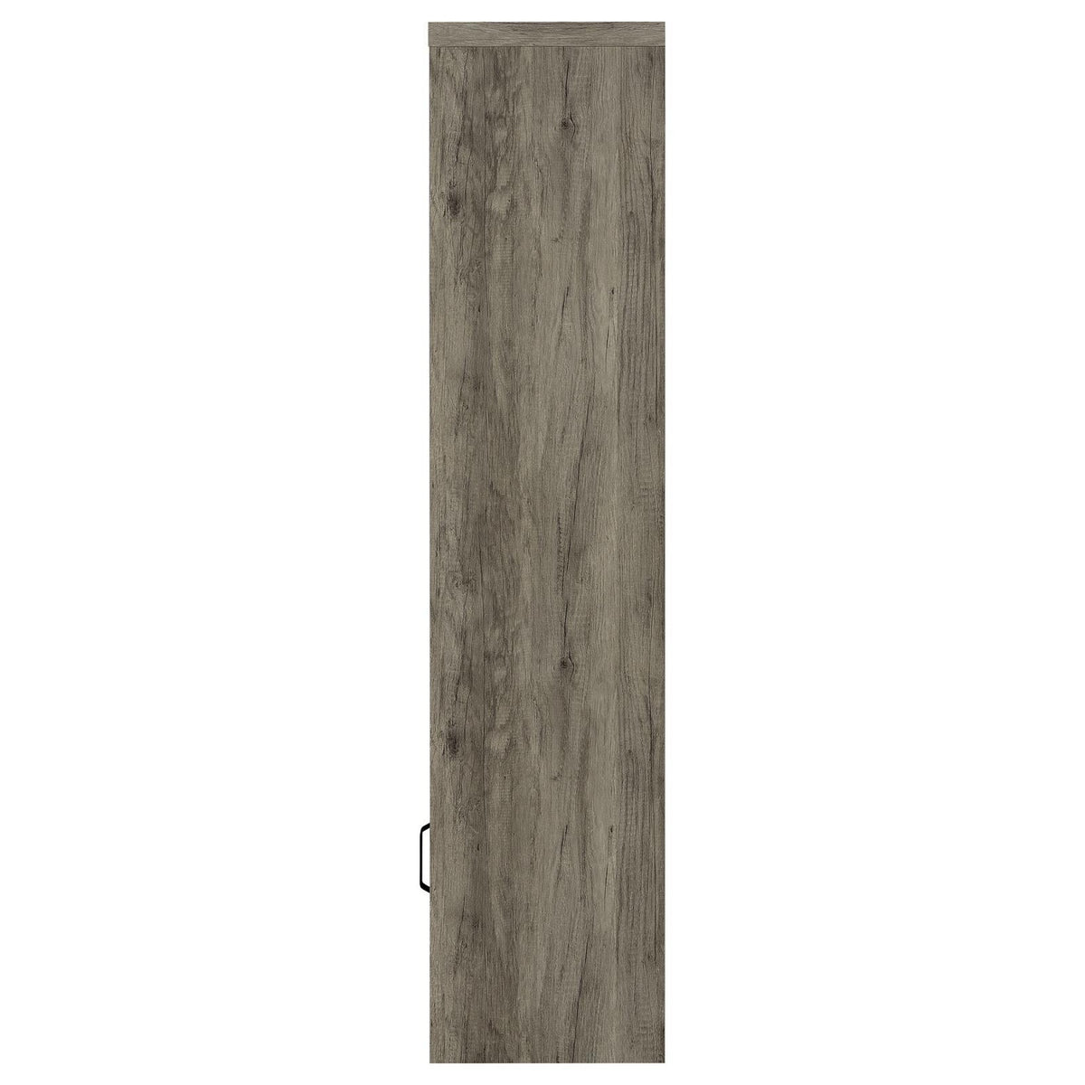 Sac 71 Inch Media Pier Tower with 3 Shelves and Single Cabinet, Gray Wood  - BM309186