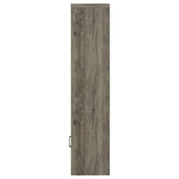Sac 71 Inch Media Pier Tower with 3 Shelves and Single Cabinet, Gray Wood  - BM309186