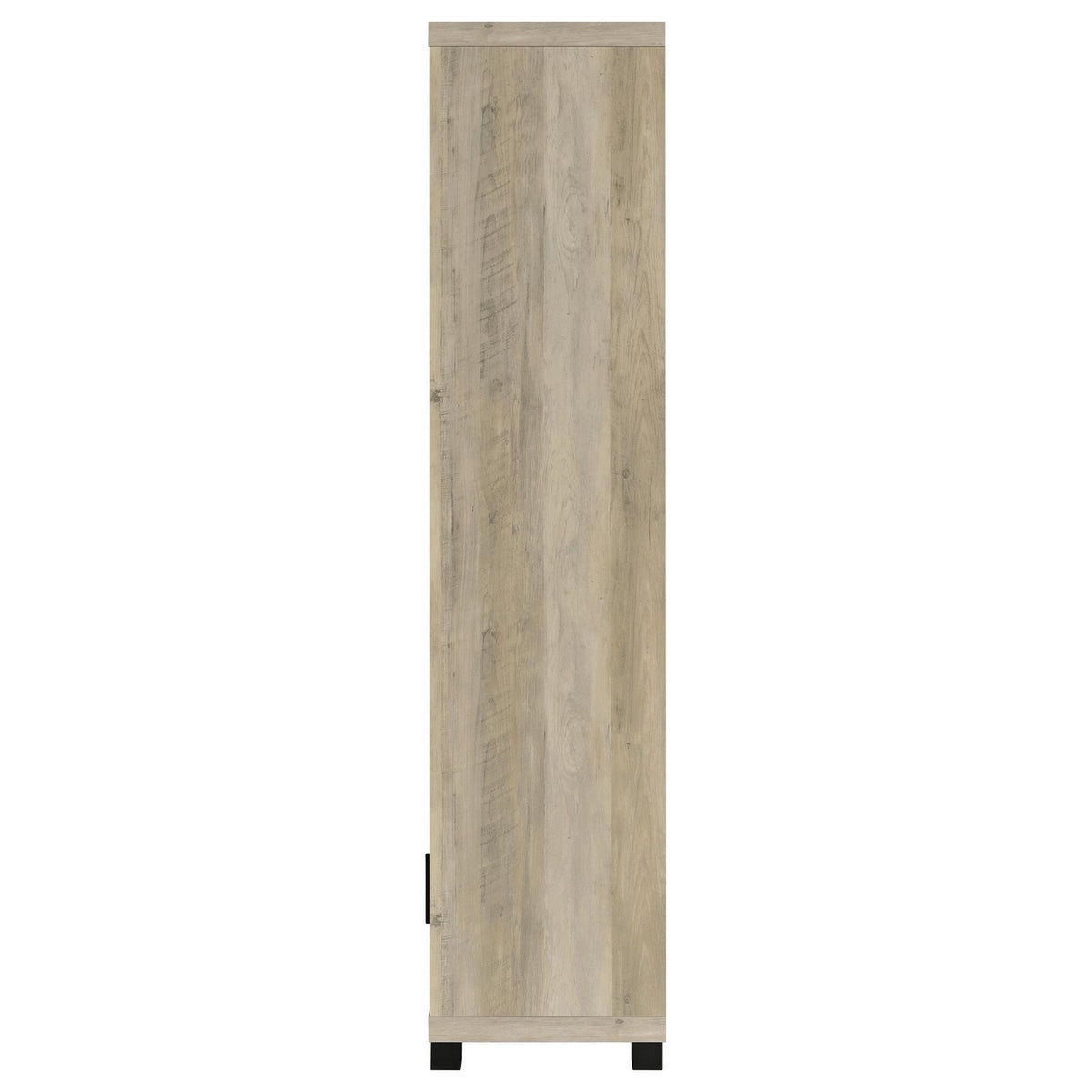 Sac 71 Inch Media Pier Tower with 3 Shelves and Cabinet, Antique Pine Wood  - BM309187