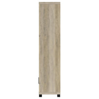 Sac 71 Inch Media Pier Tower with 3 Shelves and Cabinet, Antique Pine Wood  - BM309187