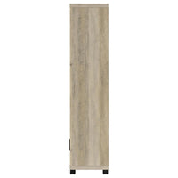 Sac 71 Inch Media Pier Tower with 3 Shelves and Cabinet, Antique Pine Wood  - BM309187
