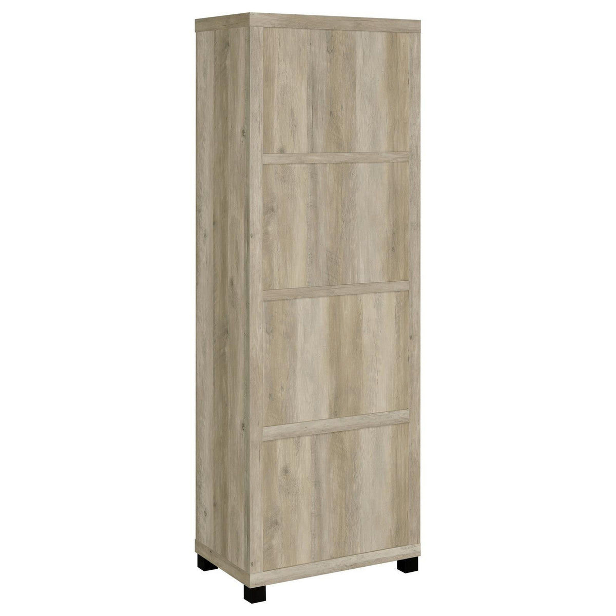 Sac 71 Inch Media Pier Tower with 3 Shelves and Cabinet, Antique Pine Wood  - BM309187