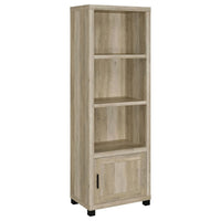 Sac 71 Inch Media Pier Tower with 3 Shelves and Cabinet, Antique Pine Wood  - BM309187