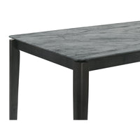 Abi 63 Inch Dining Table, Beveled Top, Faux Marble Finish, Charcoal - BM309227