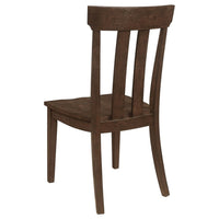 Riza 23 Inch Dining Chair, Set of 2, Wire Brushed, Slatted Back, Rich Brown - BM309229