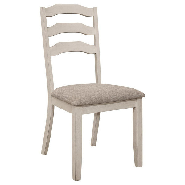 Rina 24 Inch Dining Chair, Set of 2, Ladderback, Cream, Asian Hardwood - BM309232