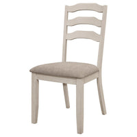 Rina 24 Inch Dining Chair, Set of 2, Ladderback, Cream, Asian Hardwood - BM309232