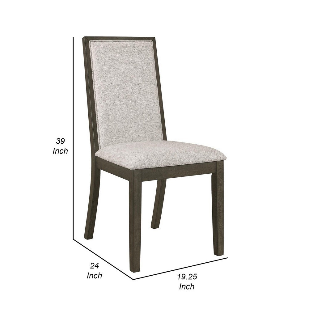 Cora 24 Inch Dining Chair, Set of 2, Parson Style, Hardwood, Tall Back - BM309237