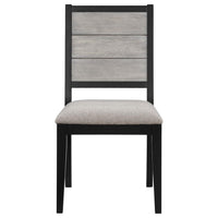 Elina 23 Inch Dining Chair, Set of 2, Plank Style Back, Gray Polyester - BM309239