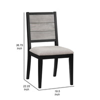 Elina 23 Inch Dining Chair, Set of 2, Plank Style Back, Gray Polyester - BM309239