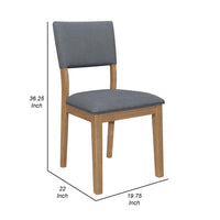 Alia 22 Inch Dining Chair, Set of 2, Fabric Cushioned, Asian Hardwood  - BM309241