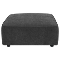 Suri 35 Inch Ottoman, Soft Boucle Fabric, Horizontal Stitching, Gray - BM309261