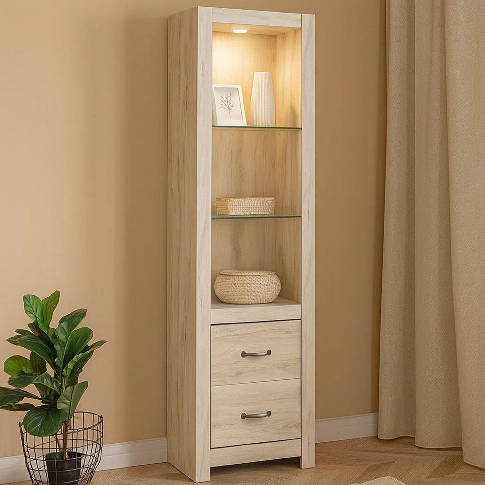 72 Inch Wood Pier, 4 Adjustable Shelves, Antique Style White Wood Finish - BM309308