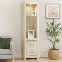 72 Inch Wood Pier, 4 Adjustable Shelves, Antique Style White Wood Finish - BM309308