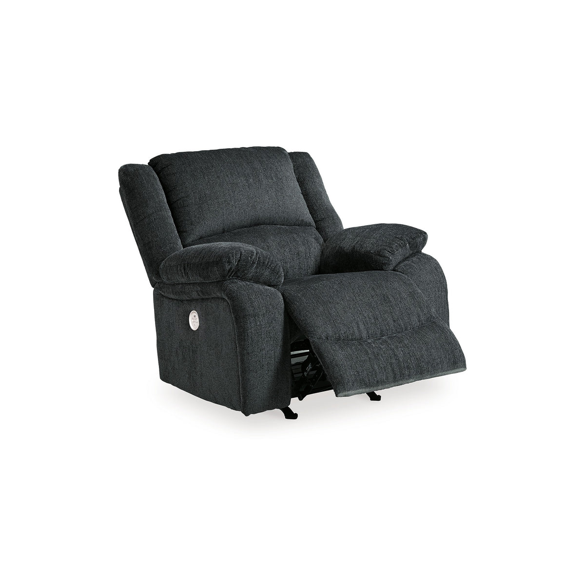 Wie 39 Inch Power Recliner Chair, Rocker, Slate Gray Chenille Upholstery - BM309334