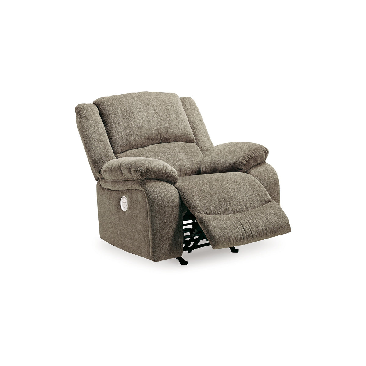 Wie 39 Inch Power Recliner Chair, Rocker, Pewter Gray Chenille Upholstery - BM309337