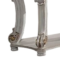 Jess 58 Inch Sofa Console Table, Classic Scrolled Legs, Brushed Gold, Shelf - BM309430