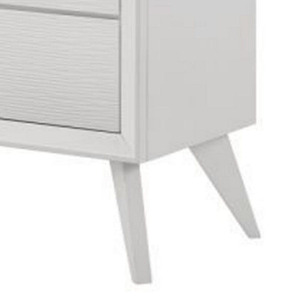 Siam 57 Inch Dresser, 6 Drawers, Modern White, Sleek Rubberwood Frame - BM309432