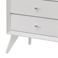 Siam 48 Inch Tall Dresser Chest, 5 Drawers, Rubberwood, Sleek Modern White - BM309433