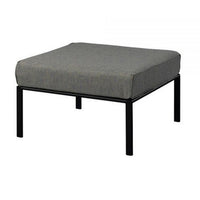 Rain 29 Inch Outdoor Patio Ottoman, Waterproof Polypropylene, Smooth Gray - BM309444
