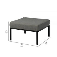 Rain 29 Inch Outdoor Patio Ottoman, Waterproof Polypropylene, Smooth Gray - BM309444