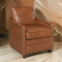 Roco 34 Inch Accent Chair with Swivel, Faux Leather Upholstery, Brown  - BM309456