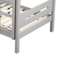 Asin Twin Bunk Bed with Front Facing Ladder, Solid Pine Wood, White Finish - BM309458