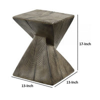 17 Inch Accent Table, Heavy-Duty Durability Cement, Weathered Oak Brown - BM309459