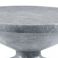 Lylie 30 Inch Side End Table, Round Naturalistic Design, Gray Cement - BM309461