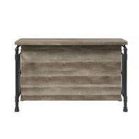 59 Inch Kitchen Island with 2 Shelves, Industrial Antique Oak Brown, Gray - BM309463