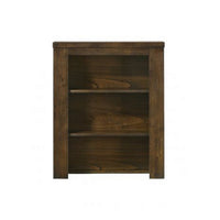 Maryl 26 Inch Pier Bookcase with 2 Shelves, Solid Wood, Antique Oak Brown  - BM309468