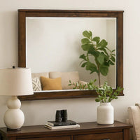 Bora 34 x 46 Dresser Mirror, Square, Solid Reclaimed Wood, Rustic Gray - BM309482